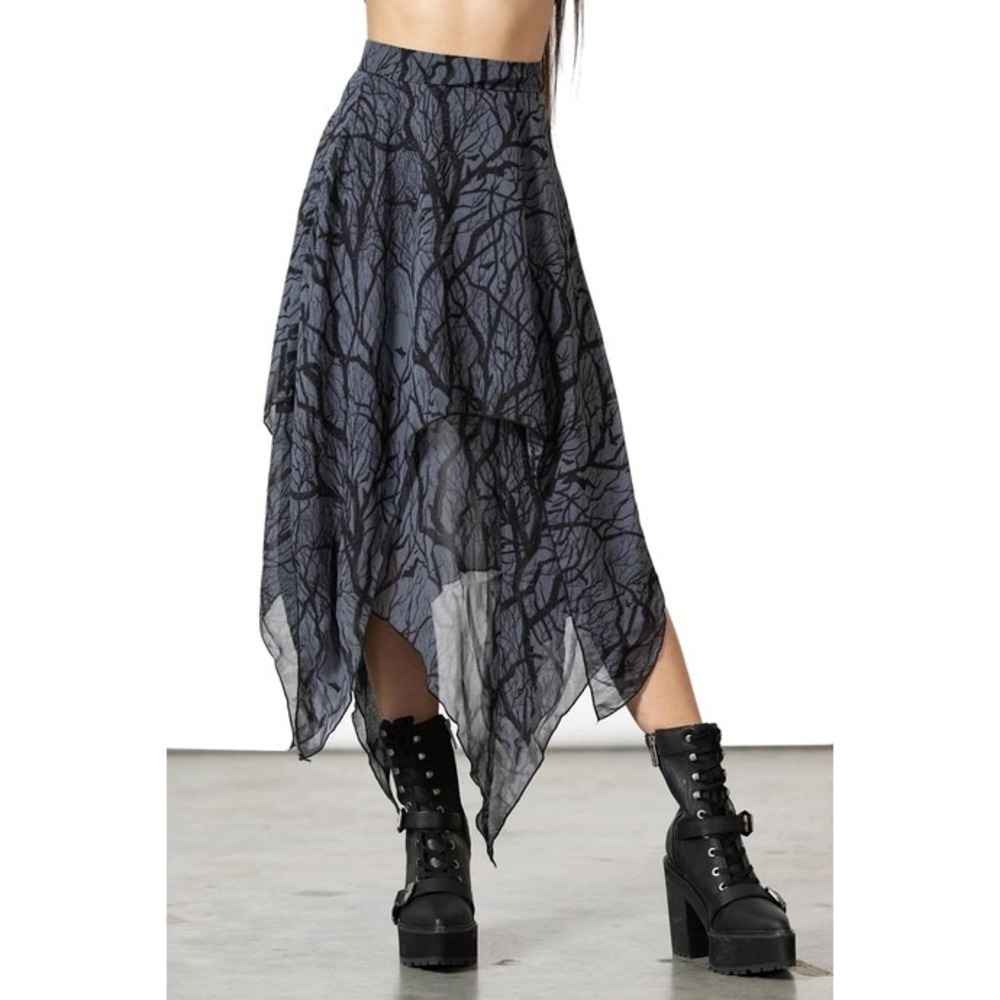 Killstar Dasia Handkerchief Hem Midi Skirt Gothic Witchy Small NWT